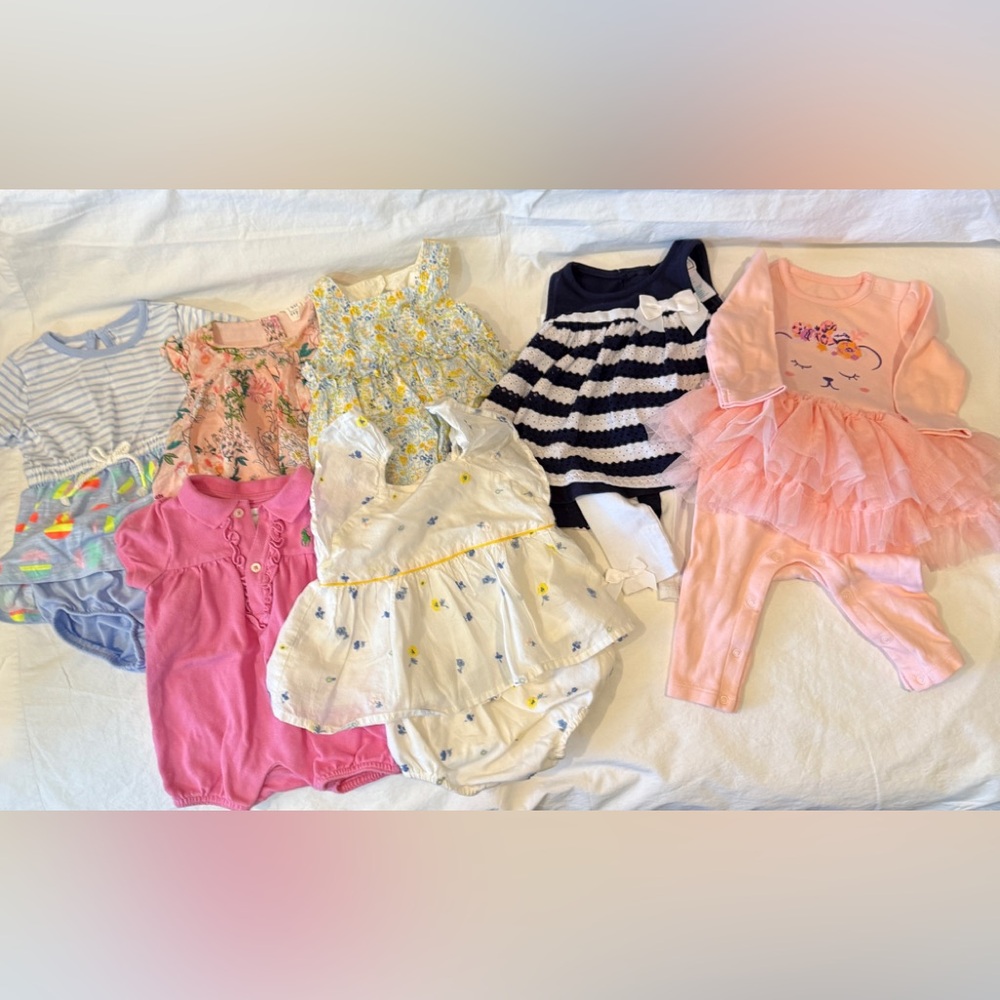 Baby Girl Bundle of 7 Outfits Gap, Lauren, Cat Jack and Jillian's Closet